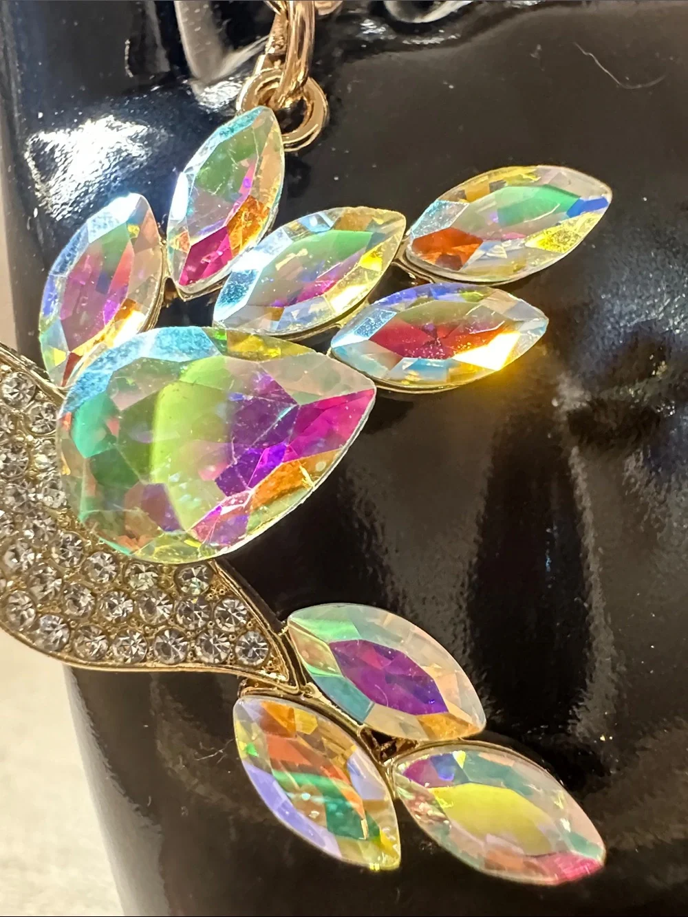 Iridescent Hummingbird Keychain - Gold & Multi-Color - Picture 4 of 6